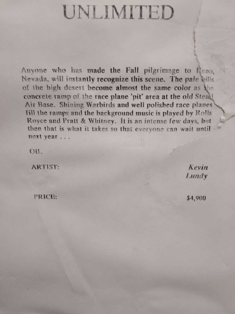 Artist's letter fixed to back of painting.