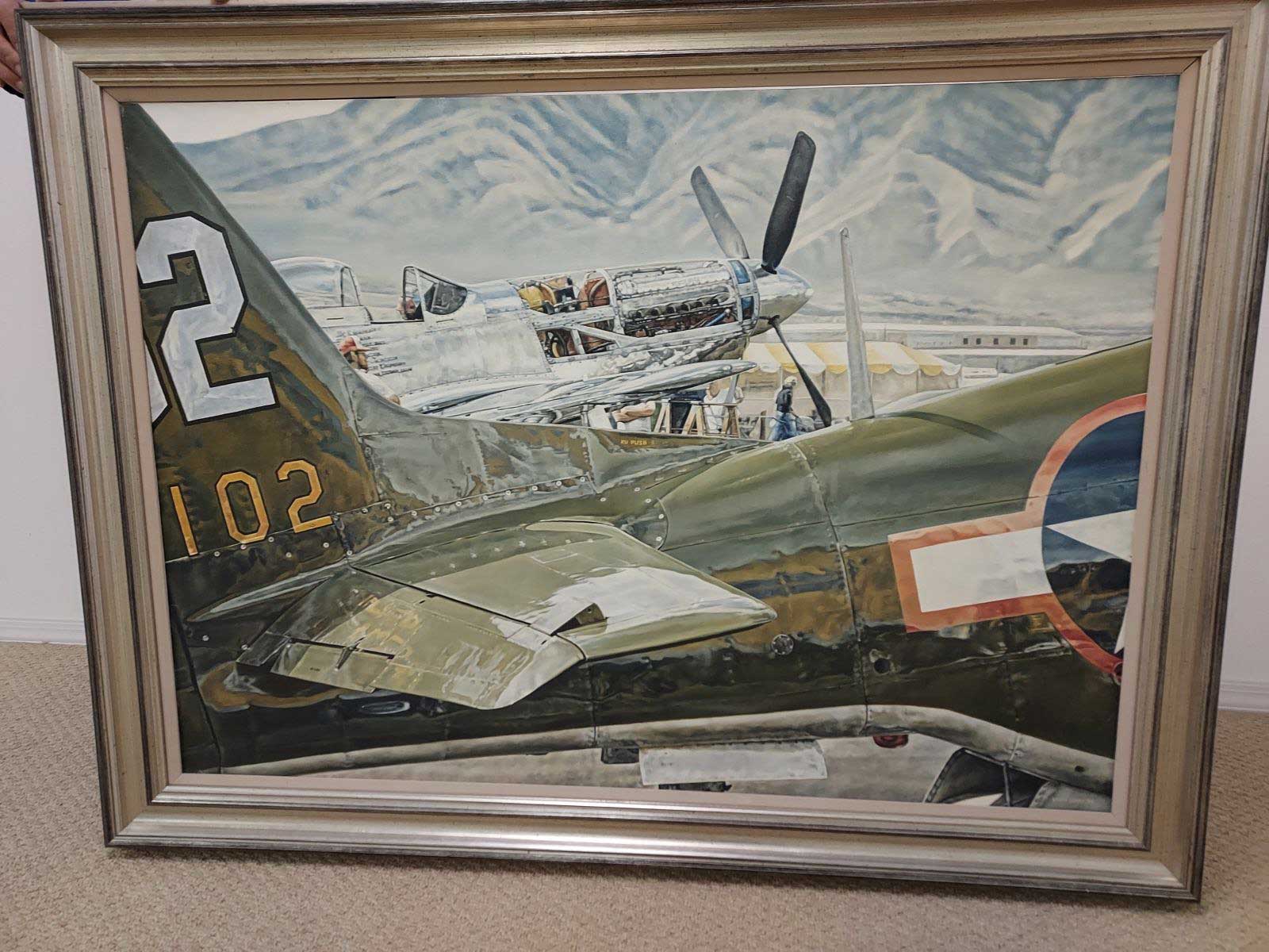Kevin Lundy oil painting of Reno Air Races.